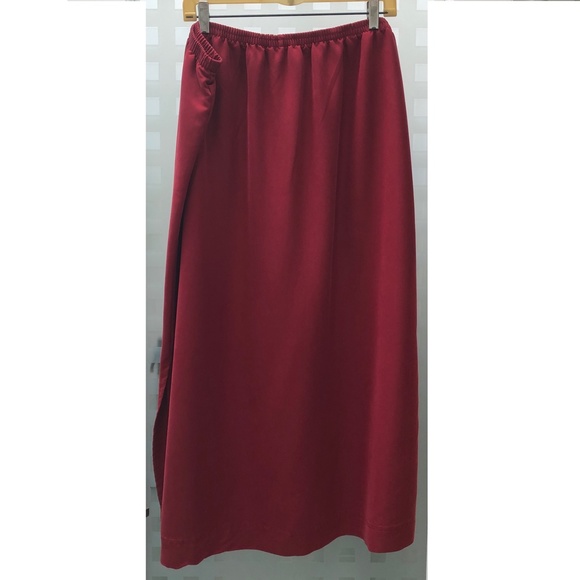 ๐HP๐ HSZ STUDIO WOMAN Tencel Maxi Skirt Set + Jacket 2 Pc Red Vintage 2X - Picture 6 of 13